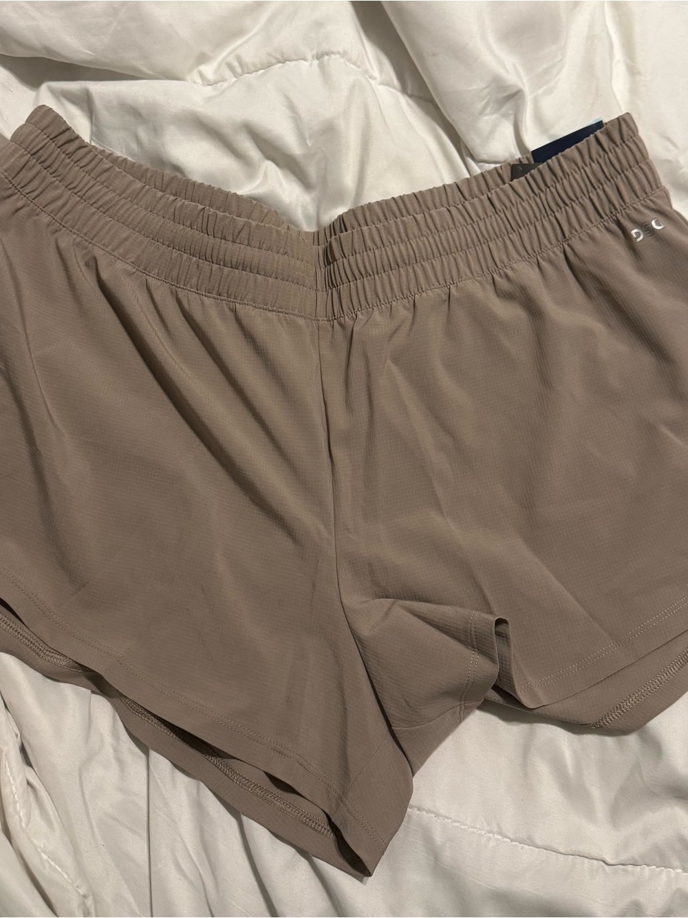 DSG Stride Mid-Rise Shorts in Taupe